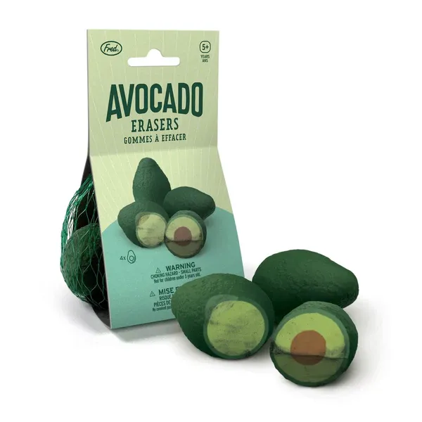Fred Avocado Erasers Bag of 4