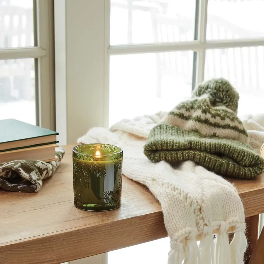 Thymes Frasier Fir Candle Molded Green