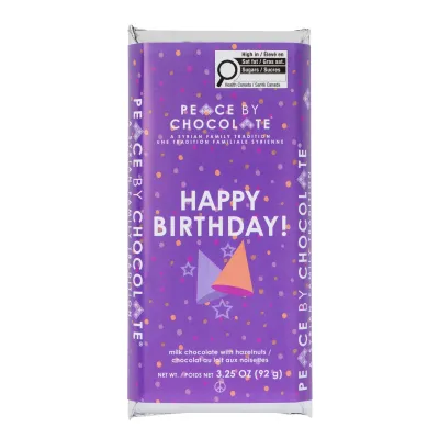 Peace by Chocolate Bar Happy Birthday Milk Chocolate Peace by Chocolate Bar Happy Birthday Milk Chocolate