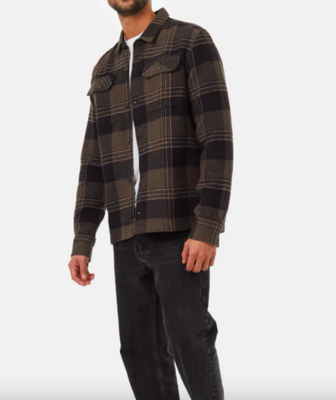 Ten Tree M Heavy Weight Flannel Jacket Black Olive