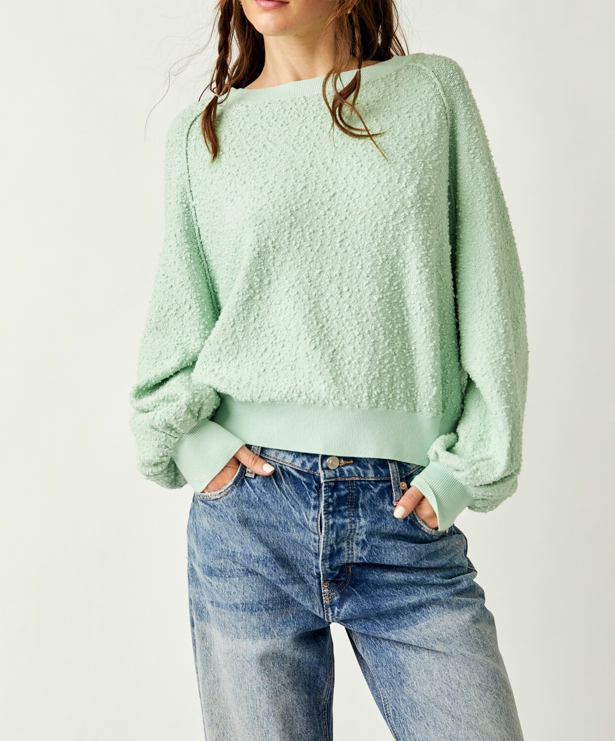 Free People Found My Friend Pullover Misty Jade