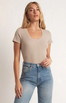 Z Supply Sirena Short Sleeve Putty