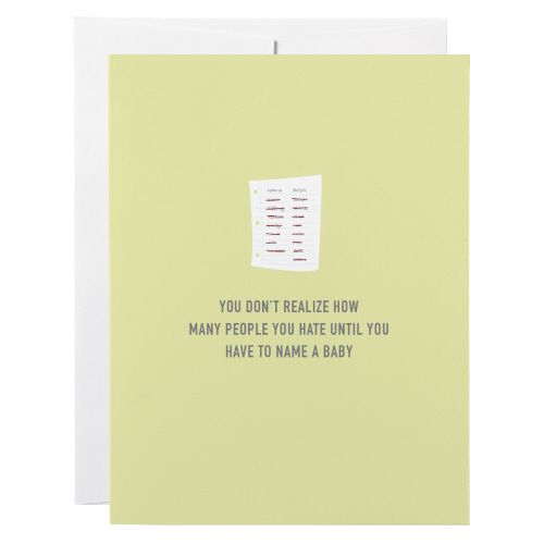 Classy Cards Baby Names Greeting Card