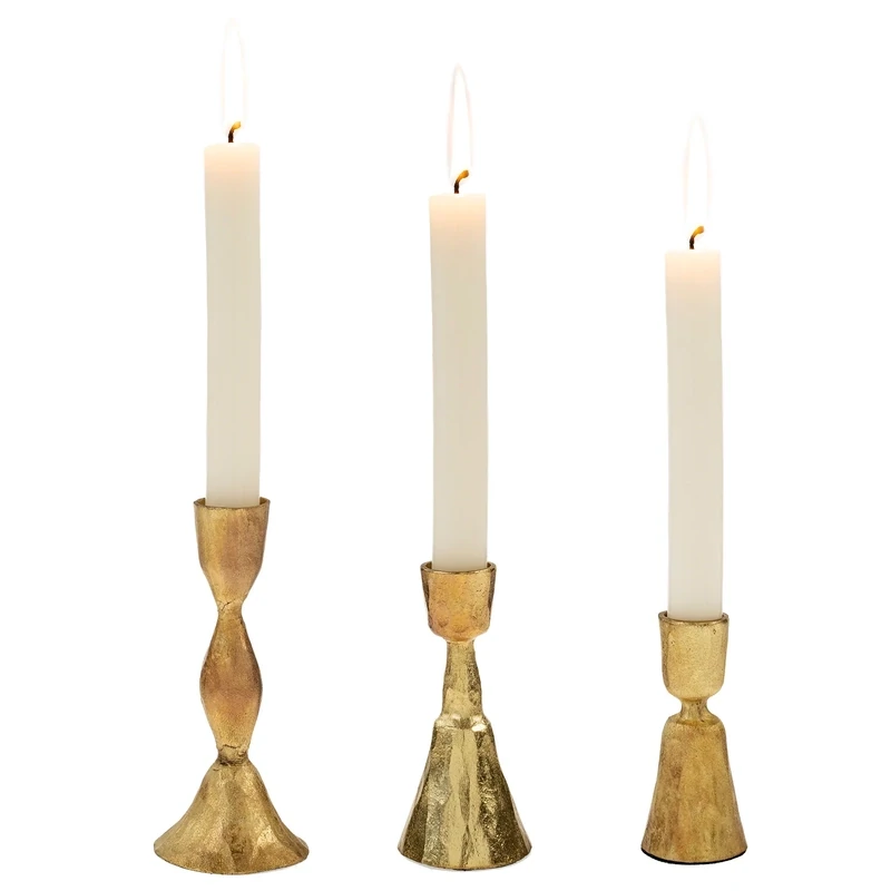 Indaba Zora Forged Candlestick Gold