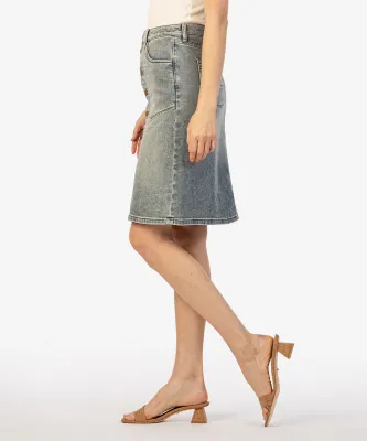 Kut From The Kloth Rose Skirt Button Front Helpful