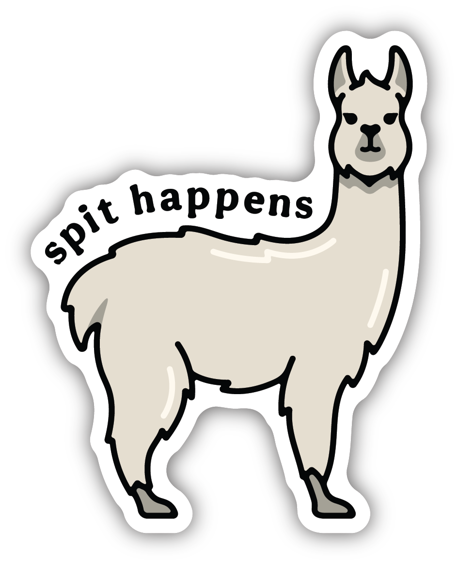Stickers Northwest Spit Happens Llama