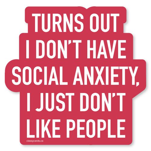 Classy Cards Sticker Social Anxiety