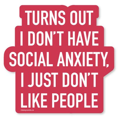 Classy Cards Sticker Social Anxiety
