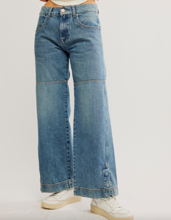 Free People Benji Relaxed Wide Leg Salt of the Ear