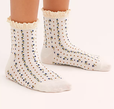 Free People Rosebud Waffle Knit Ankle Sock