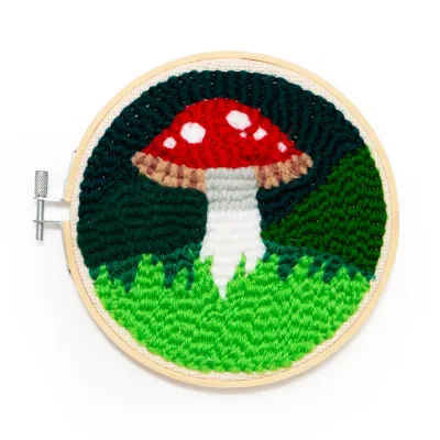 Kikkerland Punch Needle Kit Mushroom