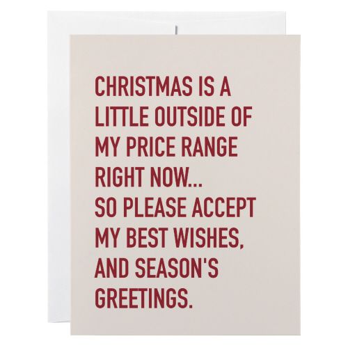 Classy Cards Price Range Card