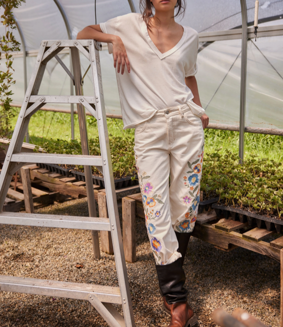 Free People Nina V White