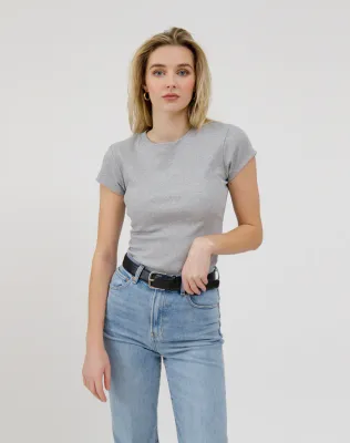 Brunette the Label Ribbed Fitted Tee