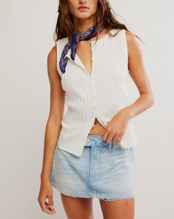 Free People Tilly Vest Ivory