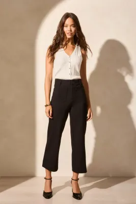 Tribal Signature High Rise Fly Front Capri 