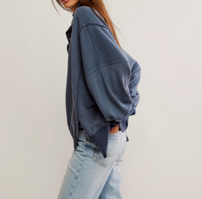 Free People Camden Henley Navy