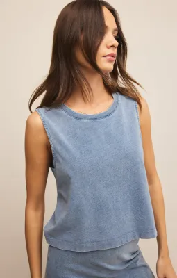 Z Supply Sloane Jersey Knit Denim Medium Indigo