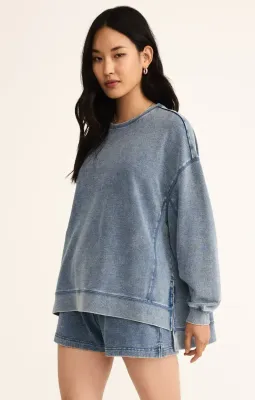 Z Supply Knit Denim Modern Weekender Medium Indigo Z Supply Knit Denim Modern Weekender Medium Indigo
