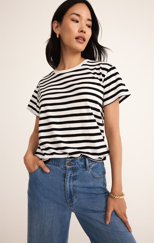 Z Supply Go To Black/White Stripe Tee