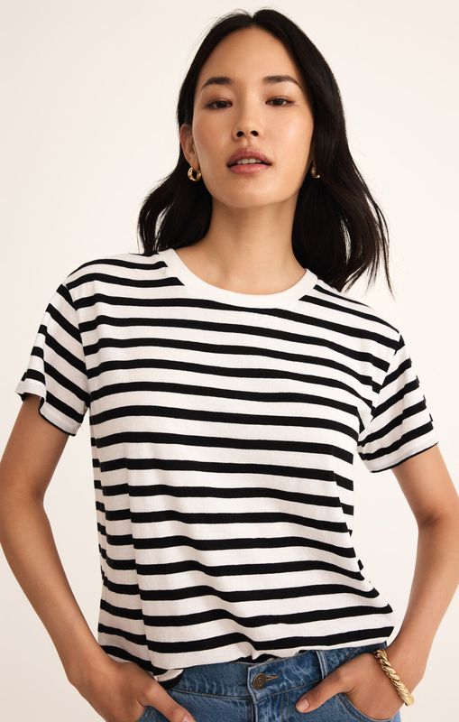 Z Supply Go To Black/White Stripe Tee