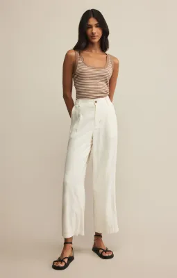 Z Supply Elin Stripe Rib Tank Iced Coffee