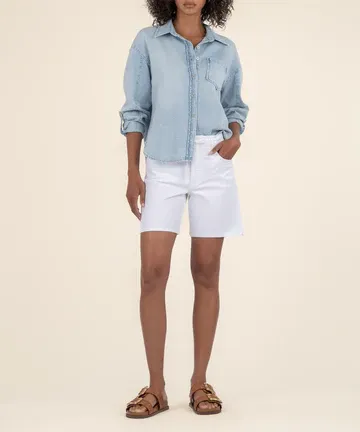 Kut From The Kloth Holly High Rise Short Optic Whi
