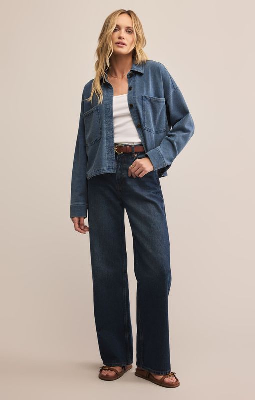 Z Supply All Day Cropped Knit Jacket Vintage Indig