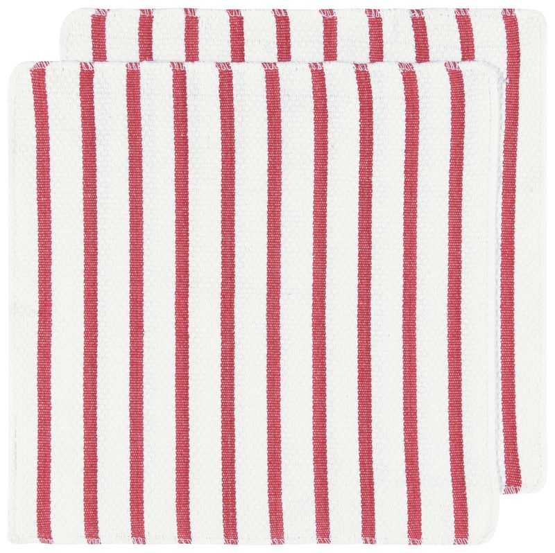 Danica Basketweave Dishcloth Red Set/2