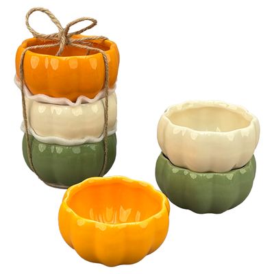 BIA Pumpkin Dip Bowls Set of 3 BIA Pumpkin Dip Bowls Set of 3