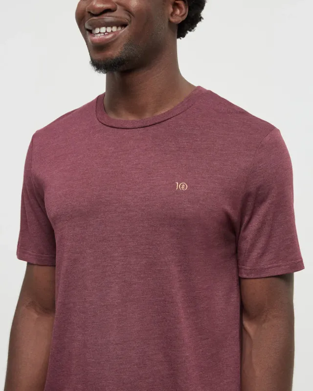Ten Tree M Embroidered Ten T-Shirt Deep Burgundy
