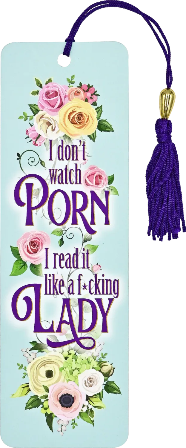 Peter Pauper Beaded Bookmark  I don't watch porn