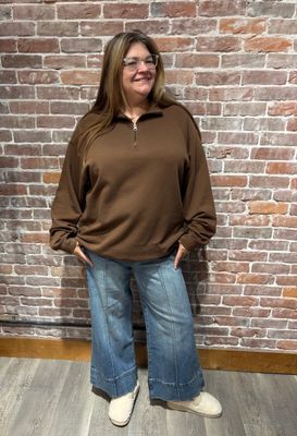 Brunette the Label 1/2 Zip NYBF Brown 