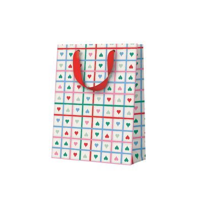 Ohh Deer Heart Grid Small Gift Bag