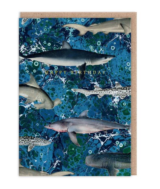 Ohh Deer Marble Sharks Greeting Card