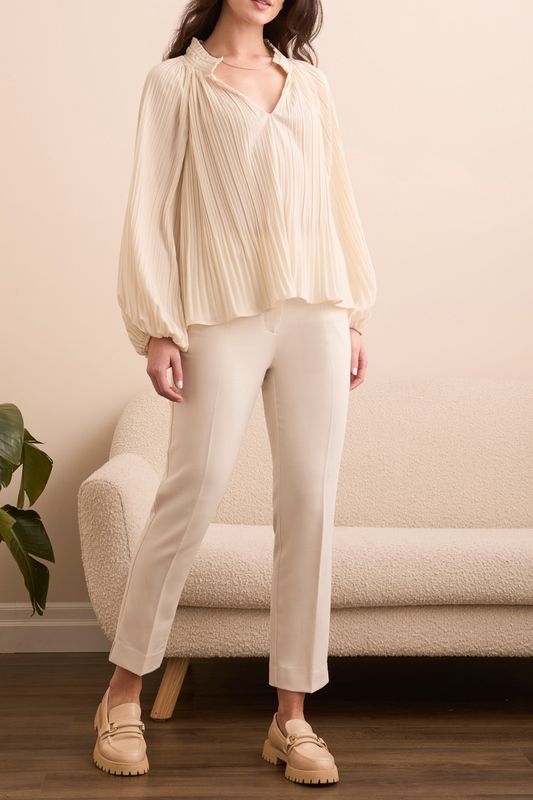 Tribal Blouse Ruffle Collar Moonstone