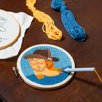 Kikkerland Western Punch Needle Kit