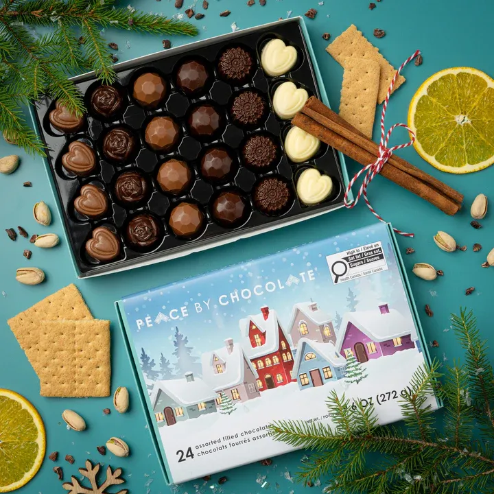 Peace by Chocolate Holiday 24 Peace Box Assorted Peace by Chocolate Holiday 24 Peace Box Assorted