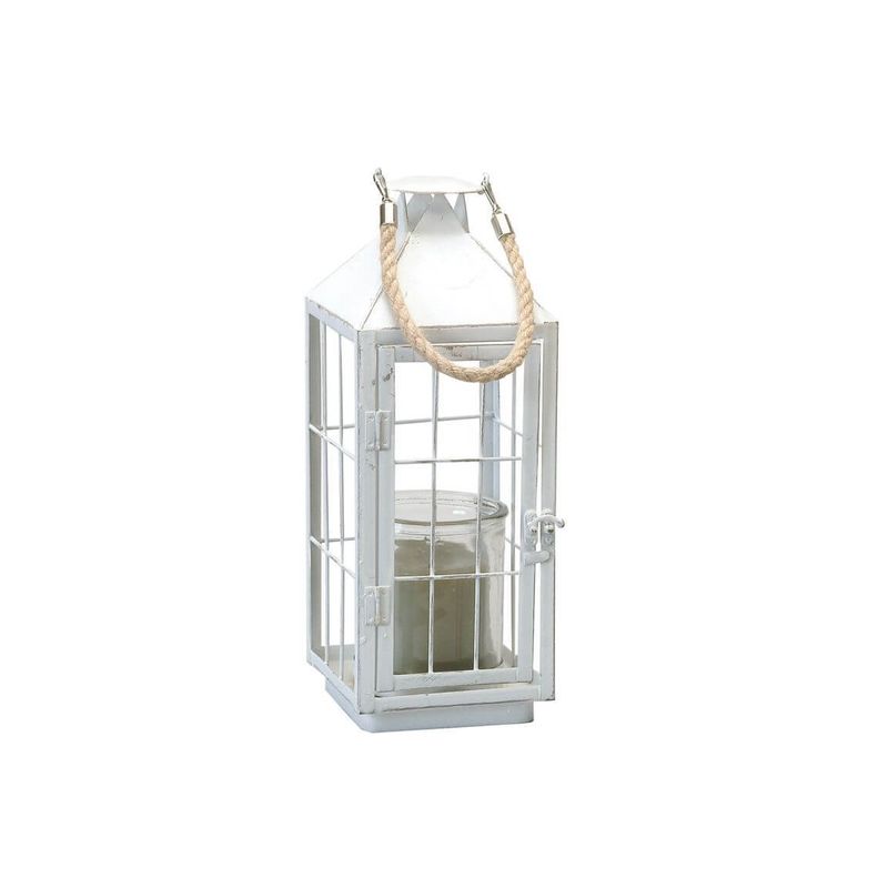 Bacon Basketware Small White Metal Lantern