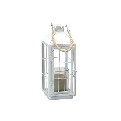 Bacon Basketware Small White Metal Lantern