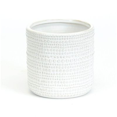 Bacon Basketware MediumTextured White Pot