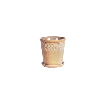 Bacon Basketware Small Beige Embossed Pot