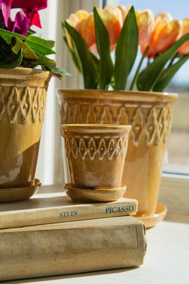 Bacon Basketware Small Beige Embossed Pot