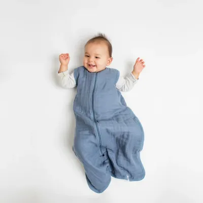 Lulujo Muslin Sleep Sack Navy Night