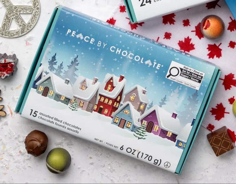 Peace by Chocolate Holiday 15 Peace Box Assorted Peace by Chocolate Holiday 15 Peace Box Assorted