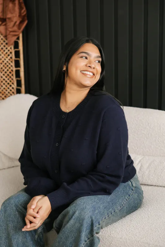 Smash + Tess Navy Dot Cardigan