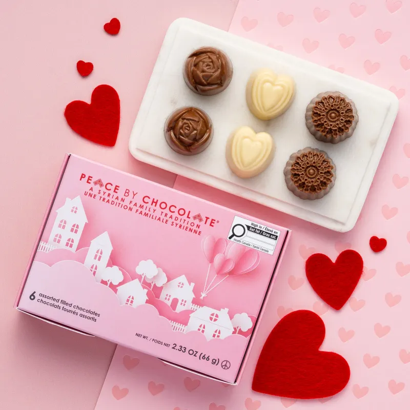 Peace by Chocolate Valentine 6 Piece Box Peace by Chocolate Valentine 6 Piece Box