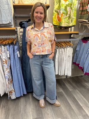 XIX Palms x Tribal Cropped Camp Shirt Postcard