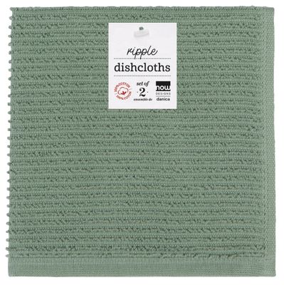 Danica Ripple Dishcloth Elm Green Set/2