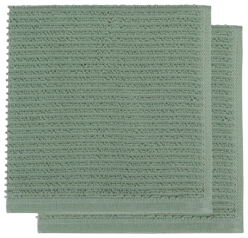 Danica Ripple Dishcloth Elm Green Set/2